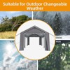12'x20' Heavy Duty Carport Canopy, Portable Garage w/4 Roll-Up Doors, Waterproof Outdoor Storage Shed for Car Truck Boat, Gray - 3 of 4