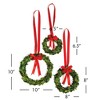 Plum & Post Boxwood Wreaths With Red Ribbons Set of 3 - 3 of 3