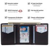 Alpine Swiss Mens Wallet RFID Blocking Genuine Leather Leon Trifold Wallet Slim Design Billfold Multiple Card Slots ID Window Gift Box - 3 of 4