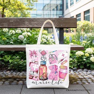 Nurse Life Canvas Tote Bag, Medical Essentials Gift Bag for