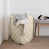 3 Sprouts Baby & Kids Recycled Fabric Pop-up Laundry Hamper - Checkerboard Beige - 4 of 4