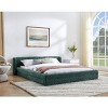 Queen Size Upholstered Platform Bed, Chenille Fabric Bed with Headboard, Low Profile Design Bed with Foam Padding Surrounding-Baofuwish - 3 of 4