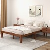 Tangkula 14'' Full Size Wooden Platform Bed Frame w/ Strong Slat Support Brown Cherry - 3 of 4