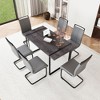 NicBex Dining Room Table Set for 6 Morden Dining Table Set with Black MDF Tabletop, Metal Legs and 6 PU Chairs for Home Office - 3 of 4