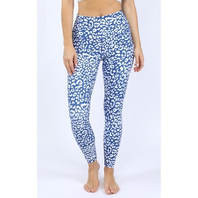 90 Degrees Wonderlink Ribbed leggings in Blue