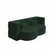Akoasm 78 in. W Modern Convertible Teddy Fabric Foam-Filled Sofa with 2 Pillows For Bedroom & Living Room-Green - 3 of 4