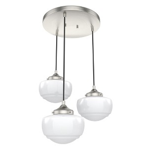 Hunter Fans 17.25" Saddle Creek Ceiling Light Brushed Nickel Finish - 3 Bulb Vintage Style Cluster for Indoor Spaces - 1 of 1
