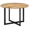 vidaXL Mango Wood Dining Table with Powder-Coated Iron Frame - Retro Style Versatile Dinner Table, 43.3" Diameter - 2 of 4