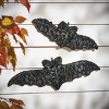 tag Small Woven Bat Wall Art Decorative Sculpture for Halloween Black Water Hyacinth 13x4x0.5 Inches Spot Clean - 2 of 2