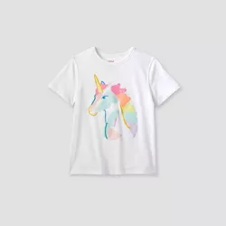 Kids' Adaptive Unicorn Graphic T-Shirt - Cat & Jack™ White