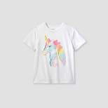 Kids' Adaptive Unicorn Graphic T-Shirt - Cat & Jack™ White