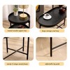 ChicFurnit Console Tables Couch Table Small Side Table Dual Tray Table Oval End Table Storage Design for Living Room, Black, 29.15"*15.35"*28.03" - 2 of 4