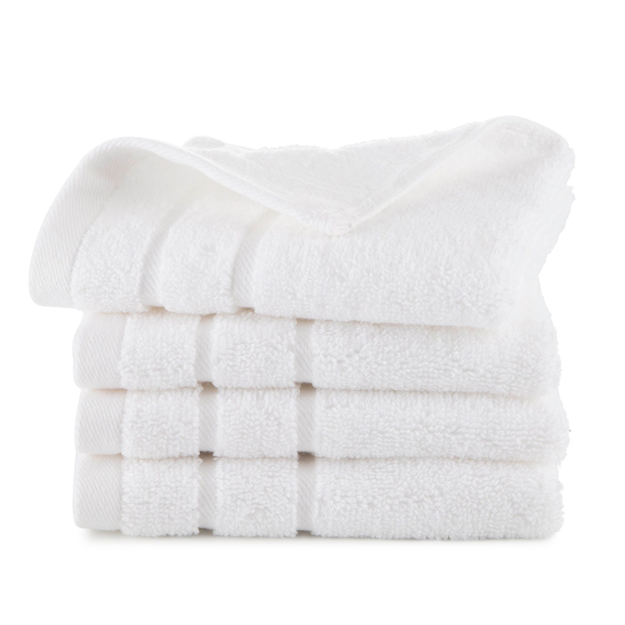 Clean Design Home 4-Piece White Wash Cloth Set