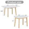 CENGHU Sintered Stone Tabletop Dining Table with Rubber Wooden Legs, Foldable Office Desk, for Restaurants, Living Room, Terrace, Kitchen - 3 of 4