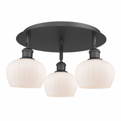 Fenton - 3 Light Flush Mount In Art Deco Style-8 Inches Tall and 18.25 Inches Wide