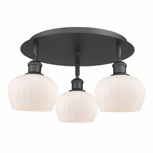 Fenton - 3 Light Flush Mount In Art Deco Style-8 Inches Tall and 18.25 Inches Wide - 1 of 1