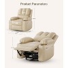 22" Recliner Chair for Adults, Manual Recliner with Cup Holders and Side Pockets, PU Leather Single Sofa with Ergonomic Design - 2 of 4