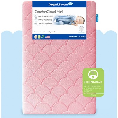 Organic Dream ComfortCloud Mini Crib Mattress - Pink