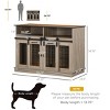47'' Indoor Wooden Dog Crate Table with Sliding Doors and Storage Shelves Double Kennel for Small Dogs-LAOTIES - 2 of 4