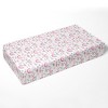 Bacati - Little Dino & Rainbows Fuchsia/Aqua Muslin 100 percent Cotton Muslin Universal Baby US Standard Crib or Toddler Bed Fitted Sheet - 2 of 4