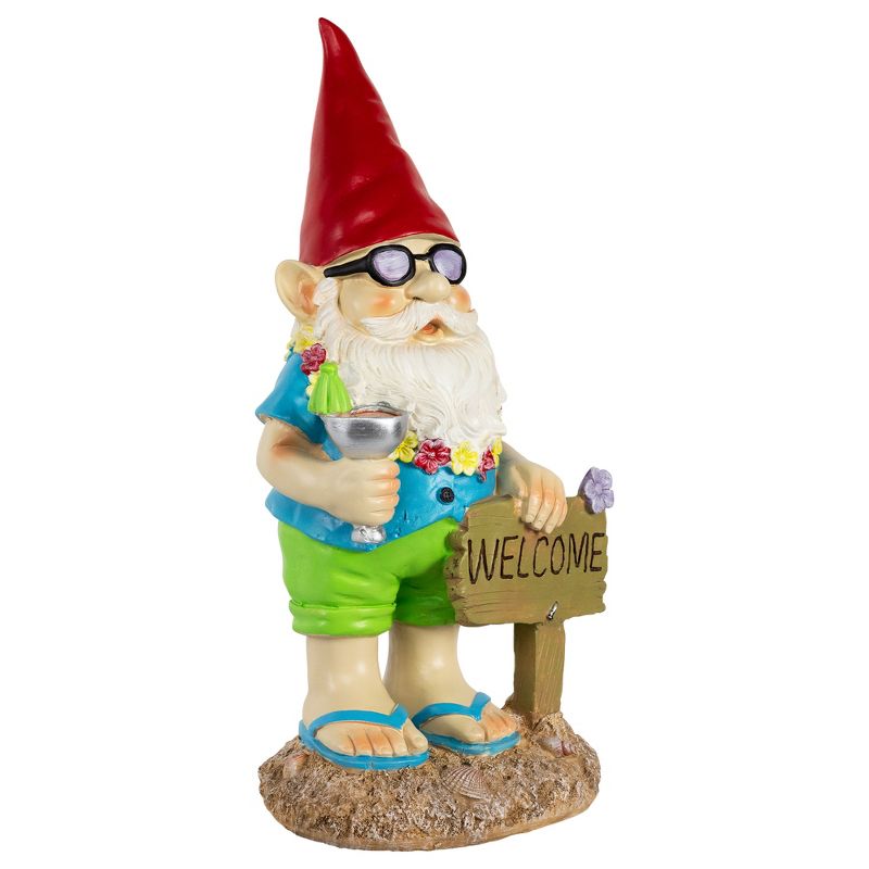 Northlight 16" Summer Time "Welcome" Gnome Outdoor Garden Statue, 3 of 6