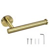 Unique Bargains Bathroom Rustproof Stainless Steel Brushed Fixed Toilet Paper Holders - 2 of 4