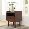 Roundhill Furniture Wyller Dual-tier Storage Nightstand, Side Table, Natural Walnut Finish - 2 of 4