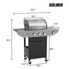 Bestier Propane Gas Grill, 3 Burner Barbecue Grill with Side Burner, Bottle Opener, 37,000 BTU Stainless Steel BBQ Grill for Outdoor Cooking, Patio - 2 of 4