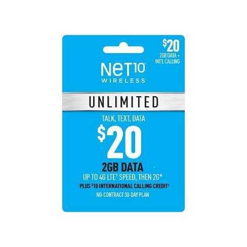 Net10 Wireless 30 Day Unlimited Talk Text Data Prepaid Card Email Delivery Target