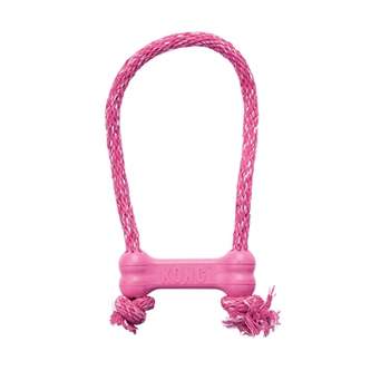 KONG Goodie Bone with Rope Puppy Toy - Pink - XS