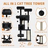 Acekool 66" Cat Tree - Multi-Level Tower with Hammock & Scratching Posts - 2 of 4