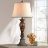 Kathy Ireland Home Mulholland Traditional Table Lamp 33" Tall Aged Bronze Golden Marble White Alabaster Glass Dome Shade for Bedroom Living Room Home - 2 of 4