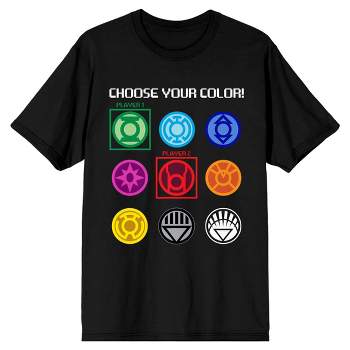 DC Comics Superhero Choose Your Color Gaming Specialty Soft Hand Print Men's Black Tee Shirt
