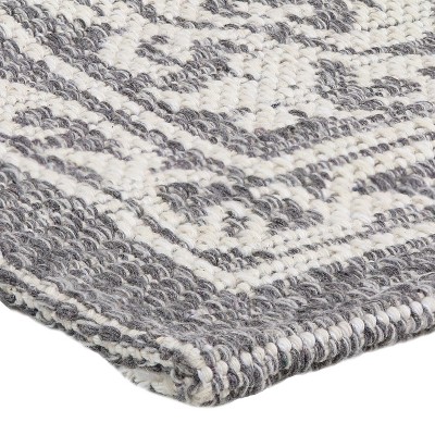 Gray Flat Woven Cotton Rectangular Area Rug, 8' x 10'