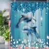 Paaaawaters 1pcs Diamonds and Dolphins Shower Curtain Set - Luxurious Modern Design, Water-Repellent Curtain - 4 of 4