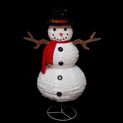 Northlight 48" Pre-Lit White Swirl Snowman Christmas Outdoor Decor