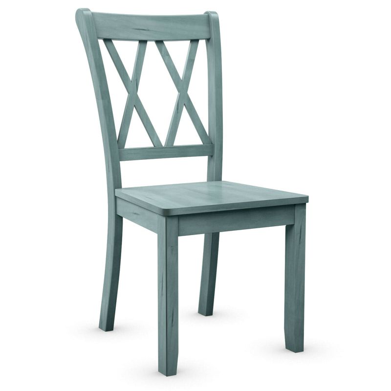 Tangkula Set of 4 Wooden Dining Side Chair Armless Chair Home Kitchen Mint Green, 3 of 11