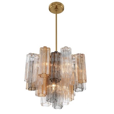 Addis Aged Brass and Crystal 4-Light Chandelier