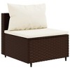 vidaXL 7 Piece Patio Lounge Set - Brown Poly Rattan Modular Outdoor Sofa Set with Cushions, Tempered Glass Table for Garden/Patio/Terrace - 4 of 4