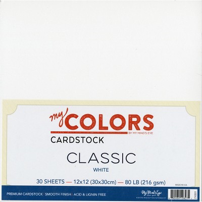 My Colors Classic Cardstock Bundle 12"X12" 30/Pkg-White