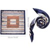 Elerevyo Women's Satin Stripe Print Square Neck Scarf Head Wrap Kerchief Neckerchief 2Pcs 19.6"x19.6" - image 3 of 4