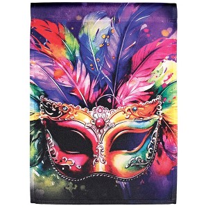 Dicksons Magnolia Garden Outdoor Flag Decoration For Garden, Yard, Or Walkway Standard 13 x 18, Weather Resistant Polyester, Mardi Gras Mask - 1 of 2
