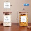 6-Pack Square Glass Canisters with Bamboo Lids & Pantry Labels, 35oz - 2 of 4