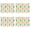 Saro Lifestyle Holiday Placemats With Christmas Trees Design (Set of 4) - 3 of 4