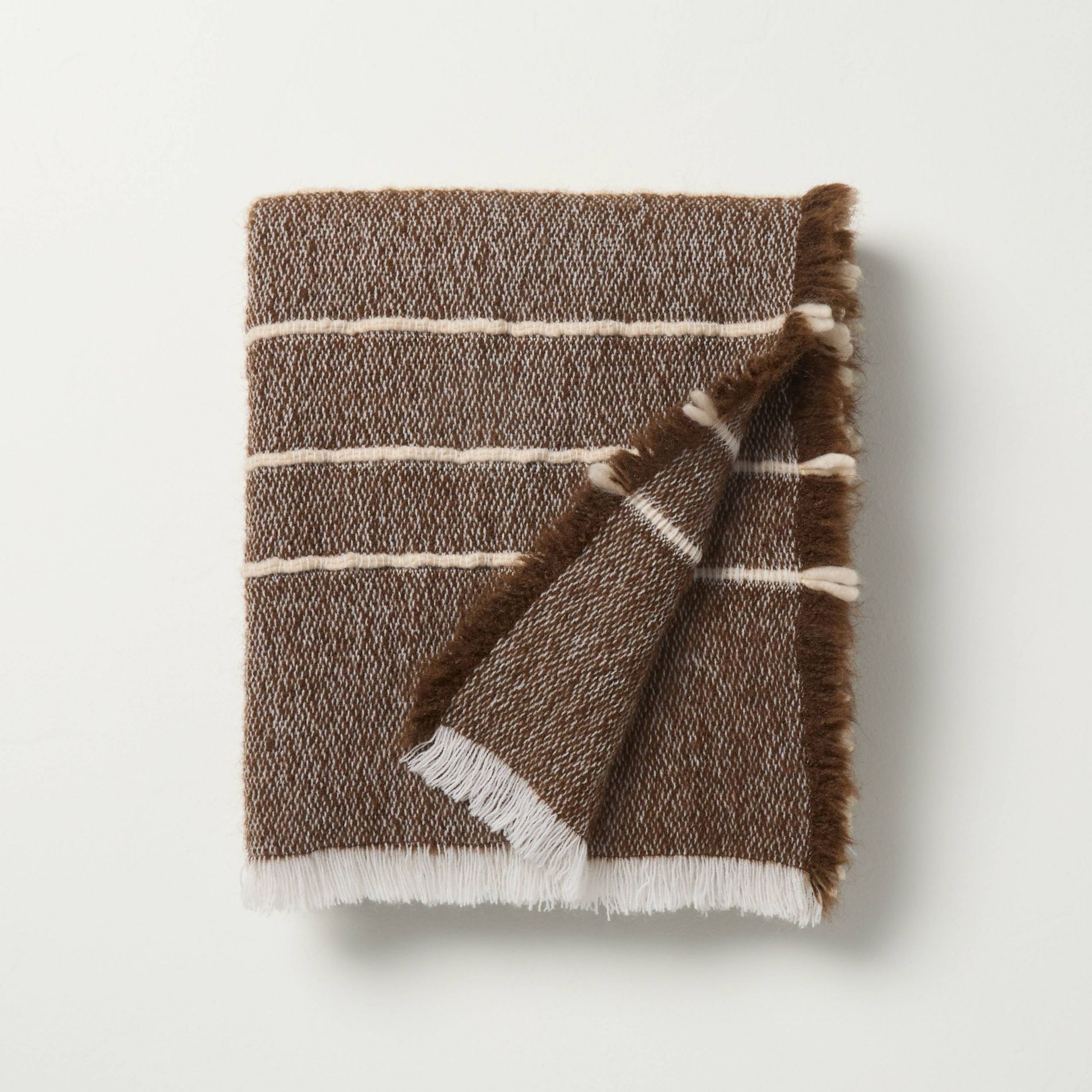 Cozy Stripe Throw Blanket Brown/Tan - Hearth & Hand™ with Magnolia