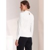 Allegra K Women's Elegant Stand Collar Long Sleeve Button Decor Office Blouse - 3 of 4