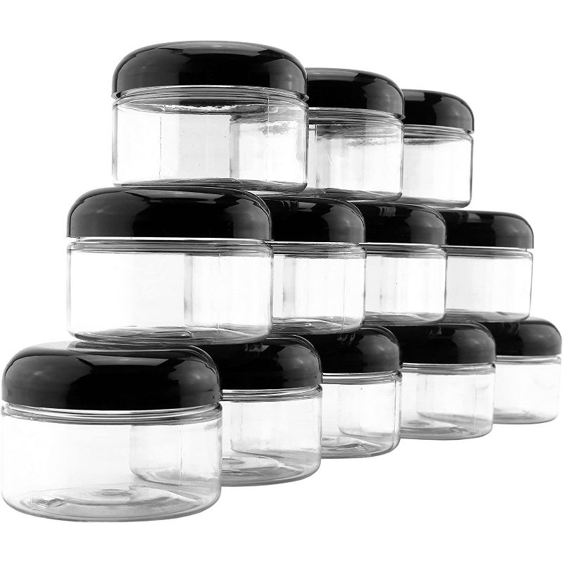 Cornucopia Brands 4oz Clear Plastic Jars, 12pk; Jars w/Black Domed Lids, 5 of 7