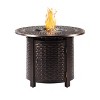 5pc Outdoor Dining Set: Fire Table, Swivel Rocking Chairs, Weather-Resistant - Oakland Living - 3 of 4