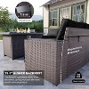 ALAULM Outdoor Patio Furniture Set Outdoor Sectional Rattan Sofa Set Brown Manual Wicker Patio Conversation Set with Cushions - 3 of 4