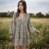 Anna-Kaci Women's Leopard Print Mini Dress with Long Lantern Sleeves for Casual Looks - 4 of 4